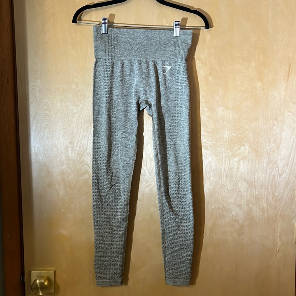 GYMSHARK Vital Seamless 2.0 Leggings High Waisted Green Marl Size Small